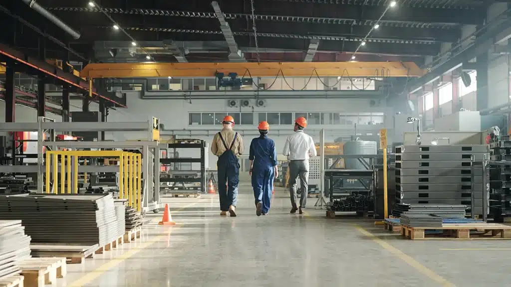 Workers within a factory.